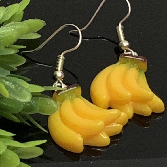 Banana Earring, Fruit Earring, Funny Food Earring, Banana Jewelry, Gift Idea - Picture 1 of 5